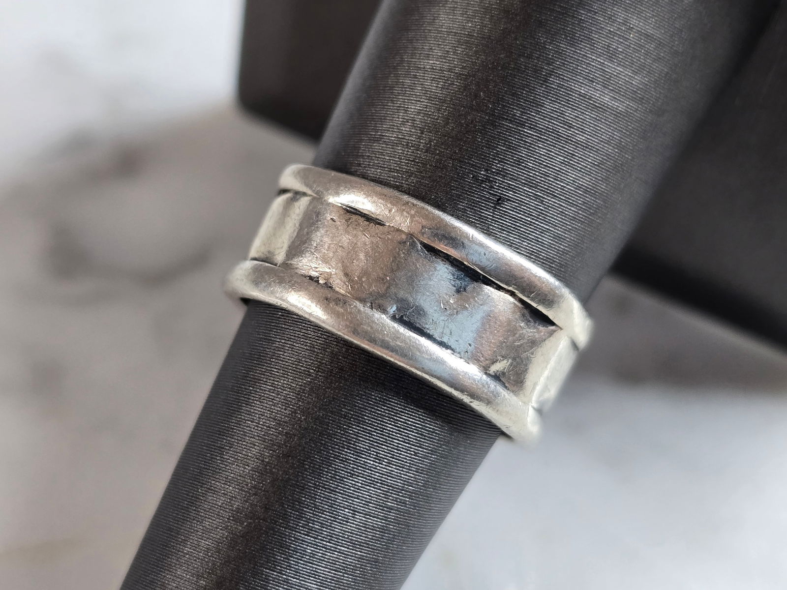 Womens Vintage Estate Sterling Silver Modernist Ring (1 of 4)