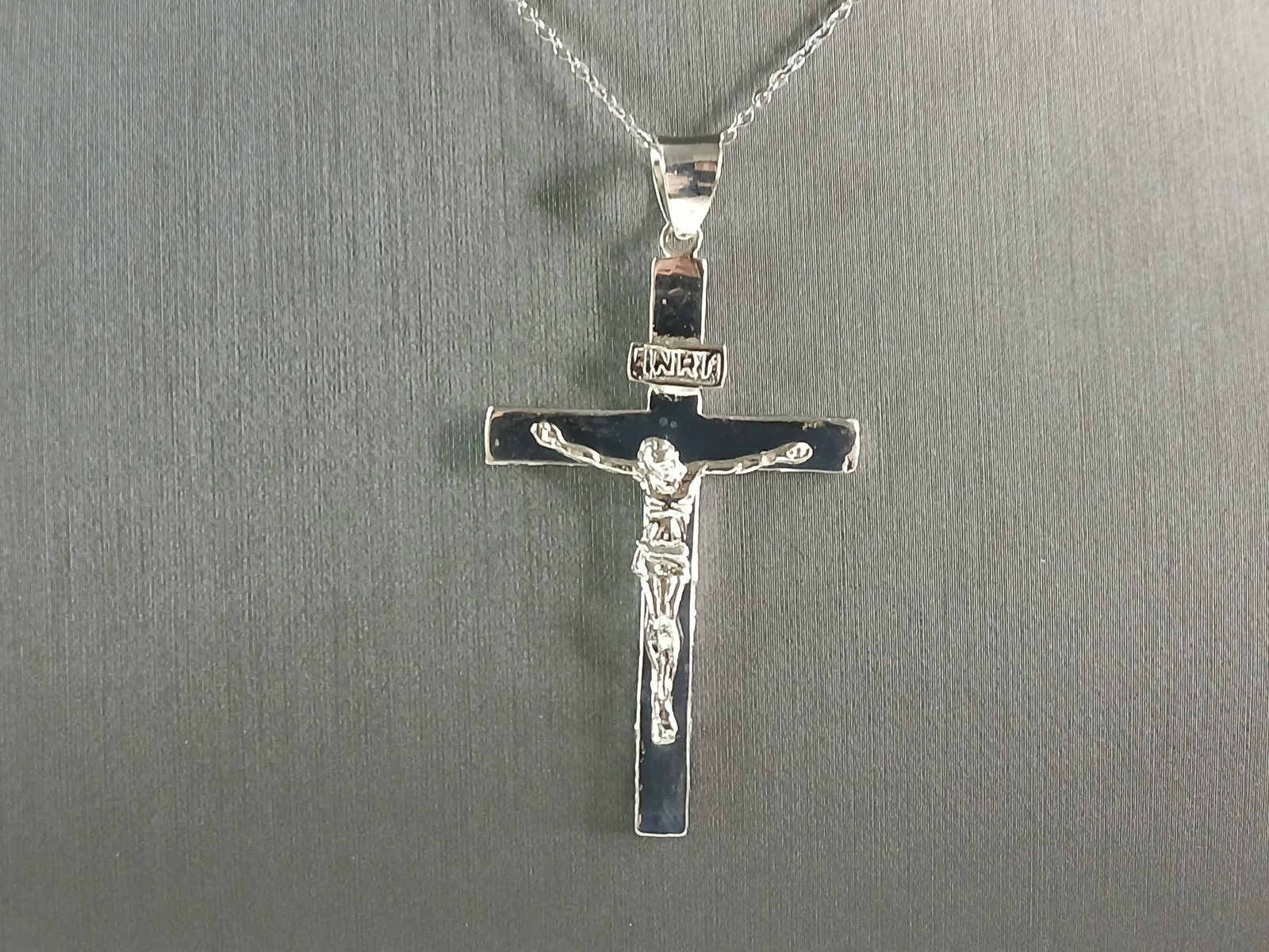 Womens Sterling Silver Religious Cross Pendant Necklace (1 of 4)