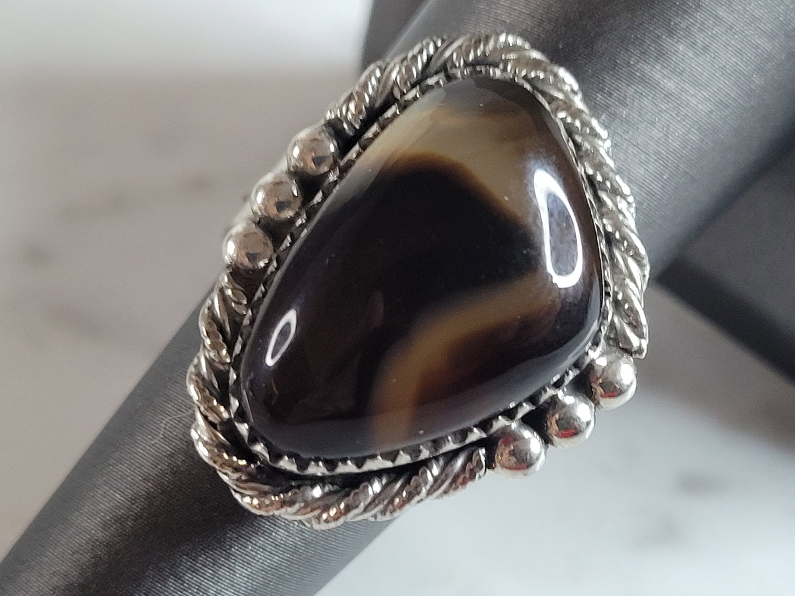 Womens Vintage Estate Sterling Silver Modernist Ring (1 of 4)