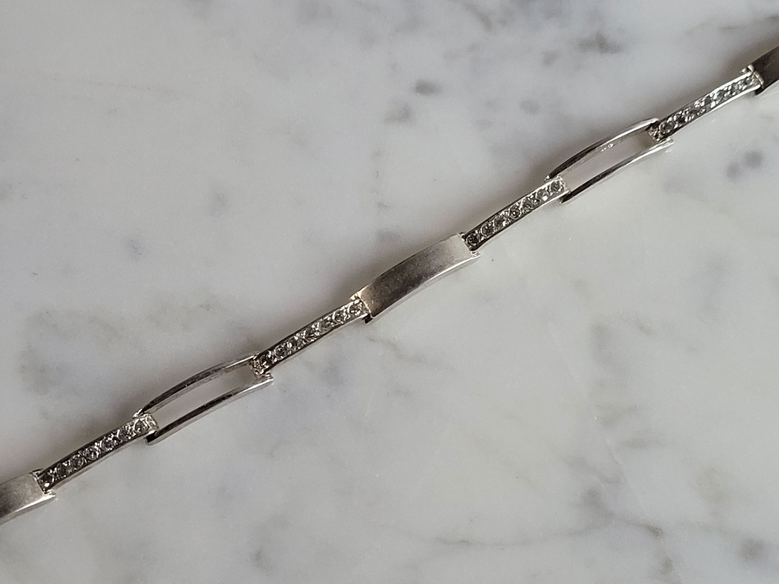 Womens Vintage Estate Sterling Silver CZ Bracelet (1 of 4)