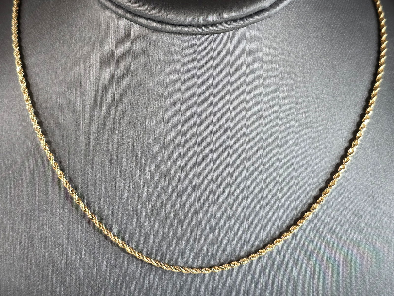 Womens Vintage Estate 14K Yellow Gold Rope Chain Necklace (1 of 3)