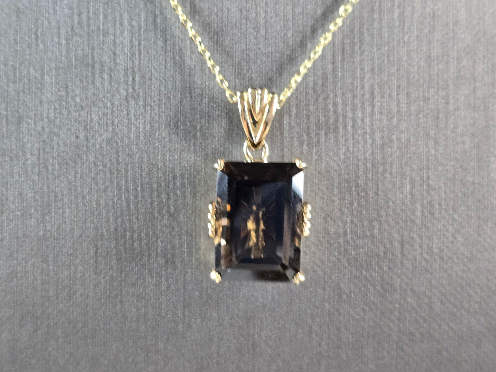 Womens Sterling Silver Gold Tone Modernist Pendant Necklace (1 of 4)