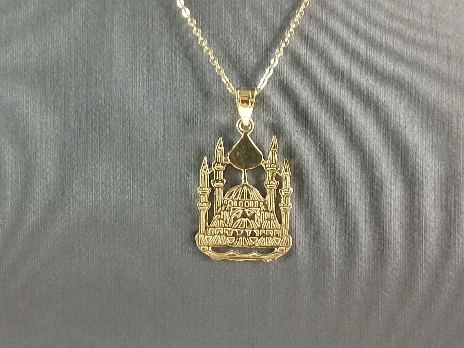 Sterling Silver GT Religious Muslim Islam Mosque Pendant Necklace (1 of 4)