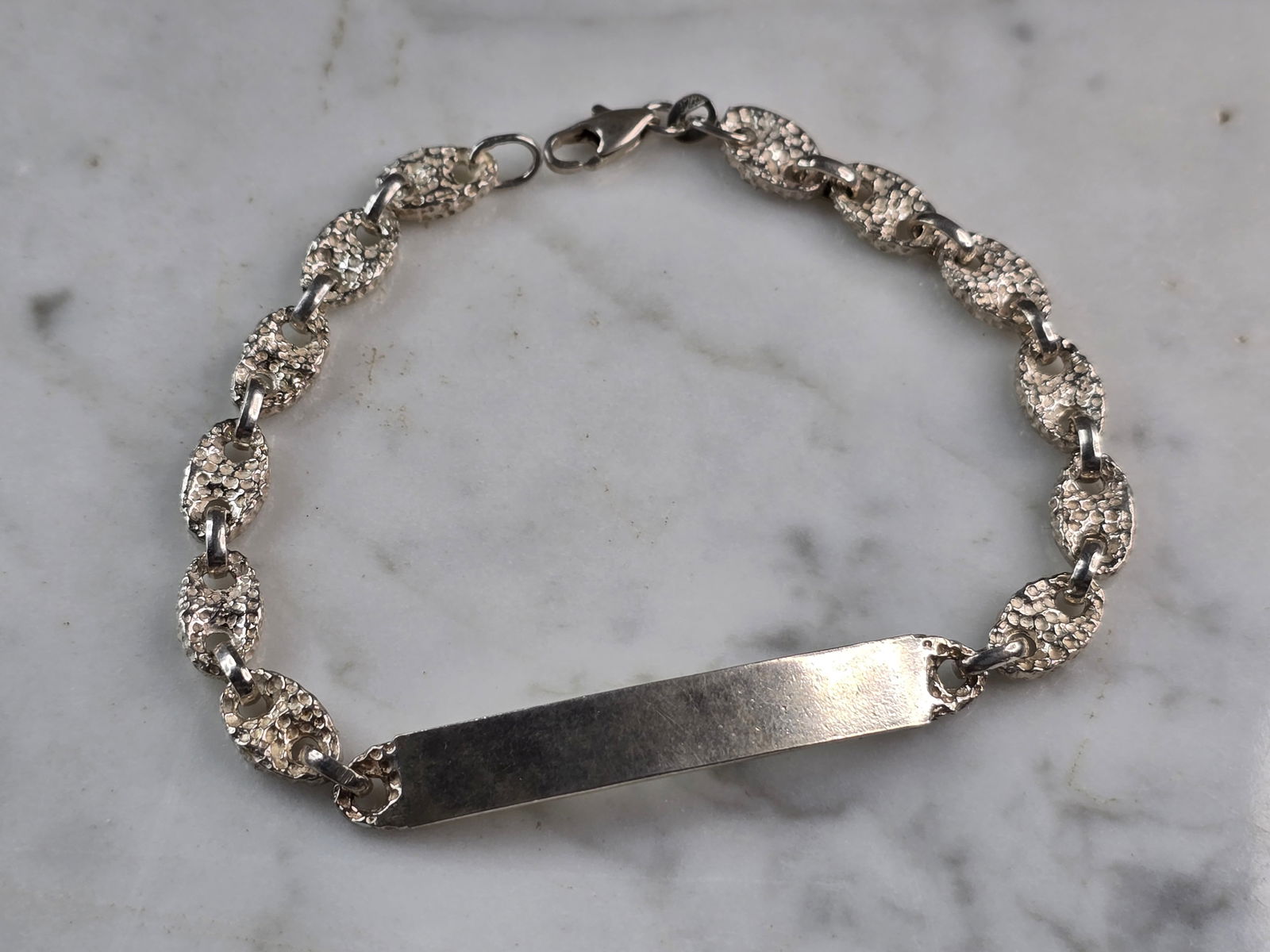 Mens Vintage Estate Sterling Silver ID Bracelet (1 of 3)