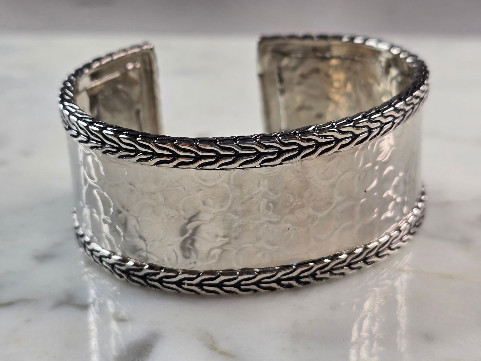 Womens Estate Sterling Silver Modernist Cuff Bracelet (1 of 5)