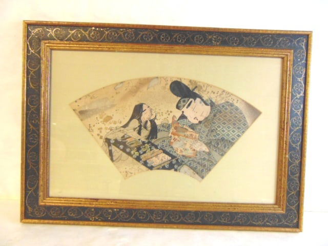 VINTAGE CHINESE JAPANESE WOODBLOCK PRINT SCENE PAINTING (1 of 3)
