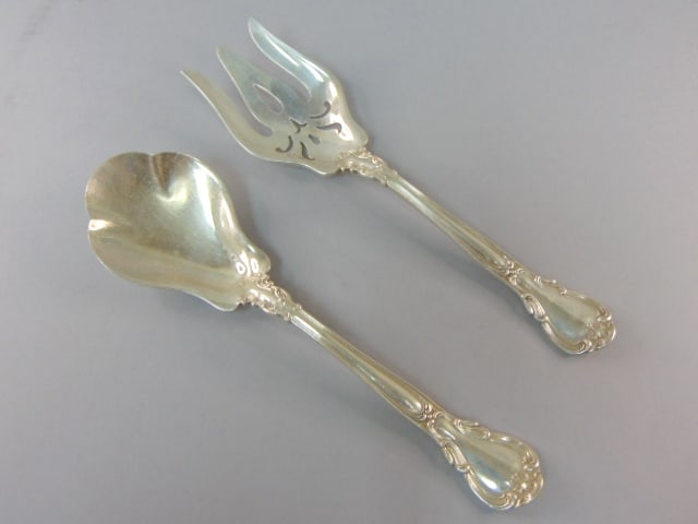 Gorham Sterling Silver Chantilly Monogram Flatware 78Pc - 4