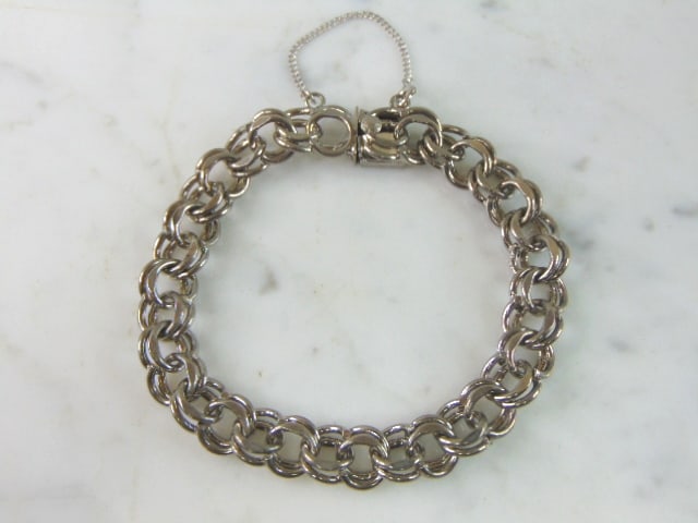 Womens Vintage Estate Sterling Silver Bracelet (1 of 4)