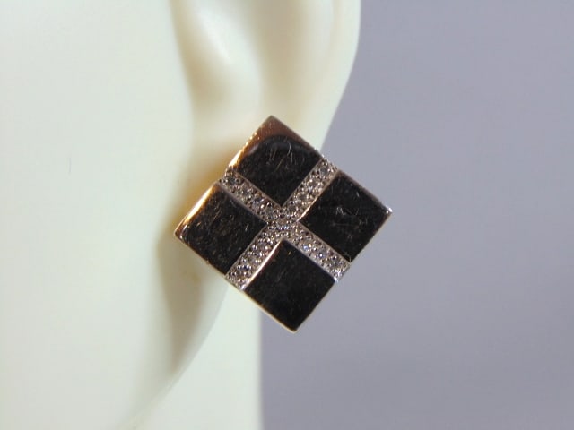 Womens Vintage Estate Sterling Silver CZ Earrings (1 of 4)