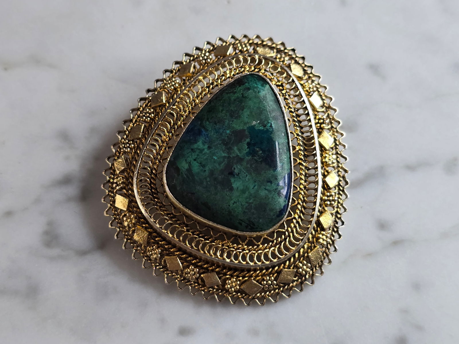 Womens Vintage Estate Sterling Silver Gold Tone Eilat Israel Brooch (1 of 4)