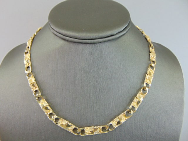 Womens Vintage Estate 14K Gold Nugget Style Necklace (1 of 4)