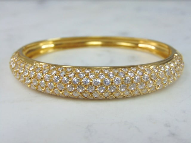 Womens Vintage Estate 18k Yellow Gold CZ Bracelet (1 of 5)
