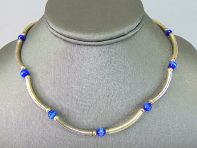 Womens Vintage Sterling Silver Modernist Necklace (1 of 2)