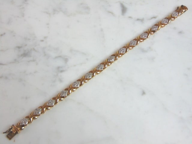 Womens Vintage Sterling Silver Gold Tone Bracelet (1 of 3)
