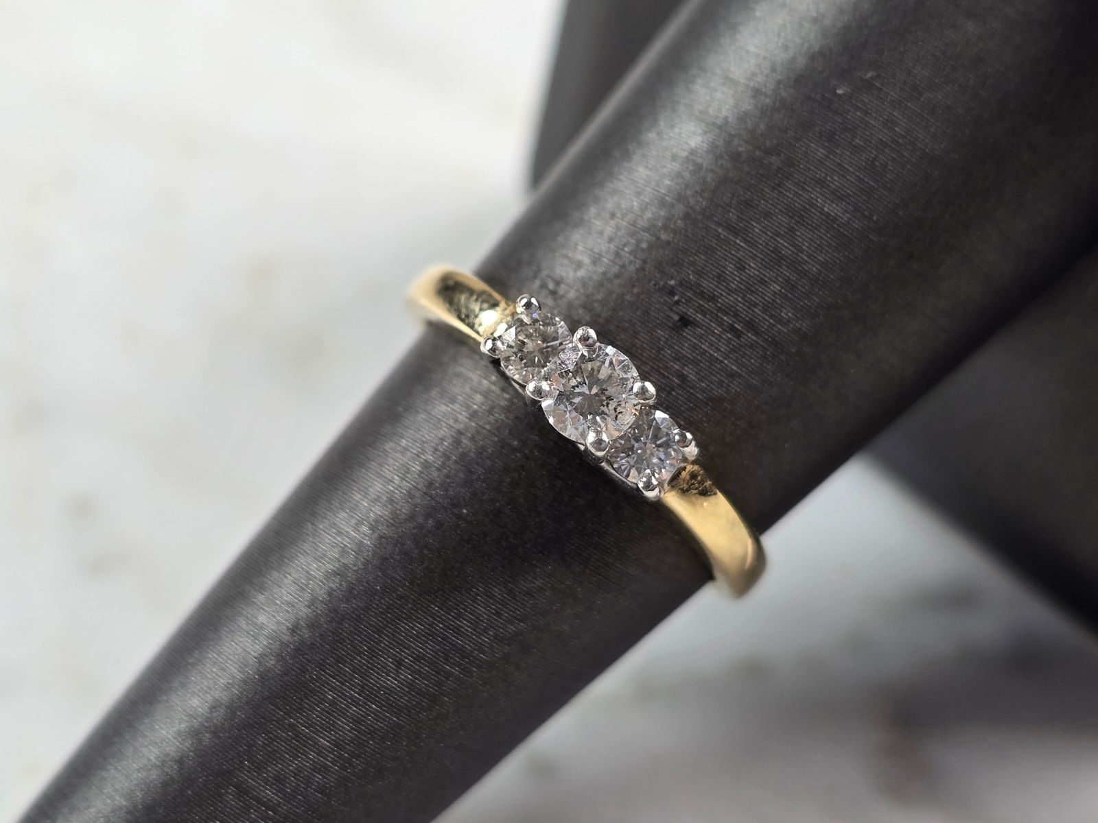 Women's Vintage 14K Gold Platinum Diamond Ring (1 of 6)