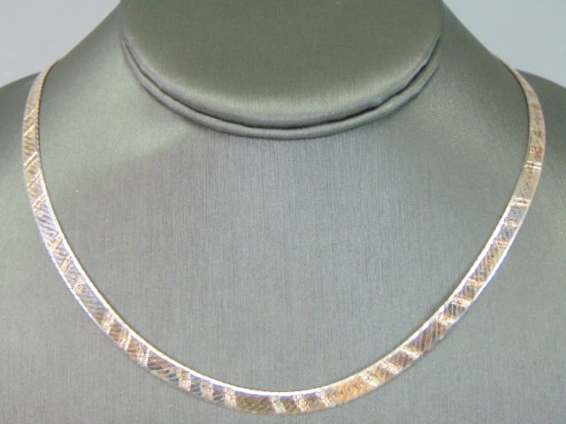 Womens Sterling Silver Italian Herringbone Necklace (1 of 3)