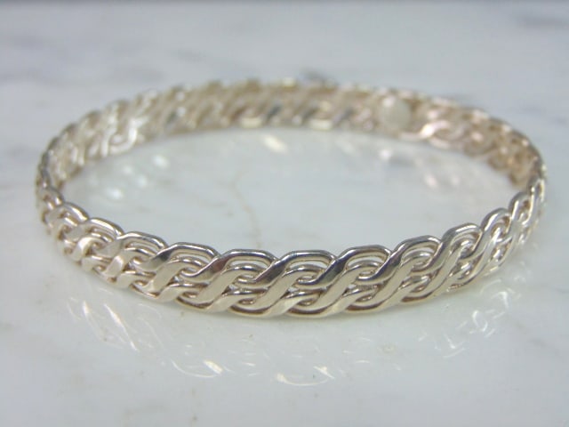 Womens Vintage Sterling Silver Modernist Bracelet (1 of 3)