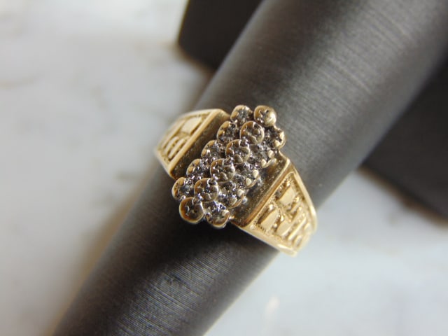 10K Yellow Gold & Diamond Cluster Designer BOGO Ring (1 of 5)