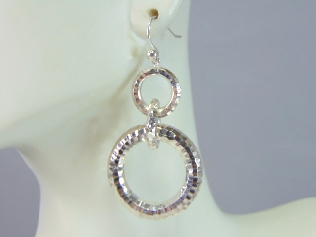 Womens Vintage Sterling Silver Modernist Earrings (1 of 3)