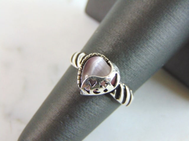 Womens Sterling Silver Fashion Heart Ring (1 of 4)
