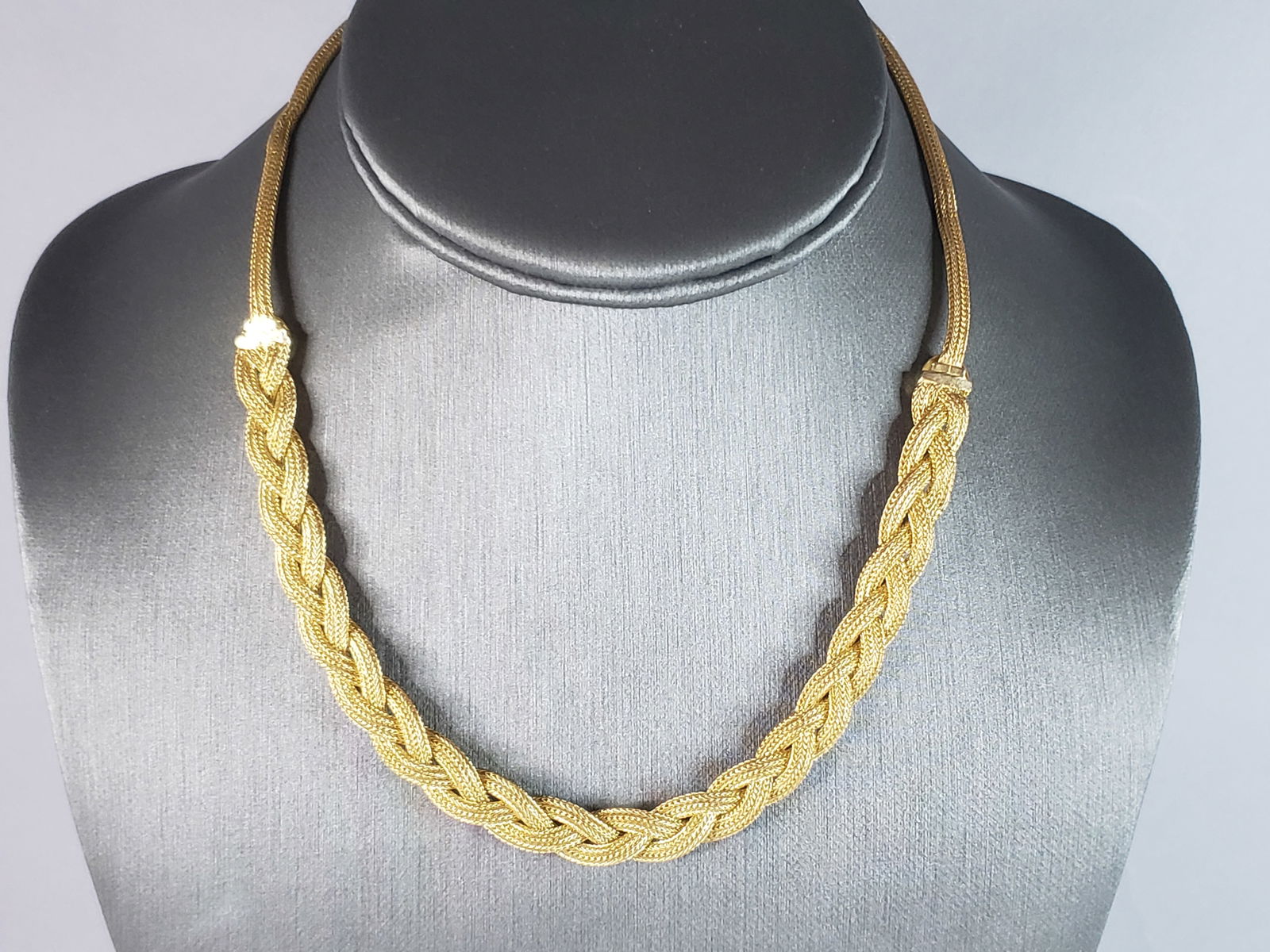Womens Vintage Estate 14K Yellow Gold Mesh Necklace (1 of 4)