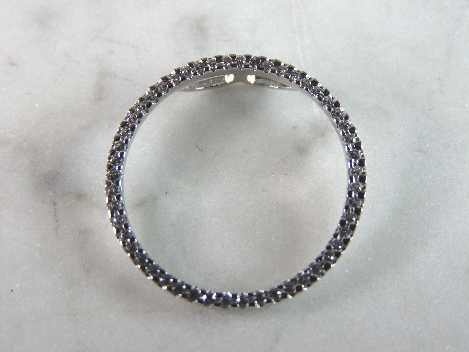 Womens Vintage Estate Sterling Silver CZ Eternity Pendant (1 of 3)