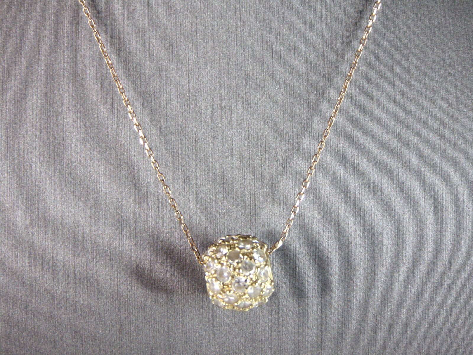 Womens Vintage Estate 14K Yellow Gold Modernist Pendant Necklace (1 of 3)