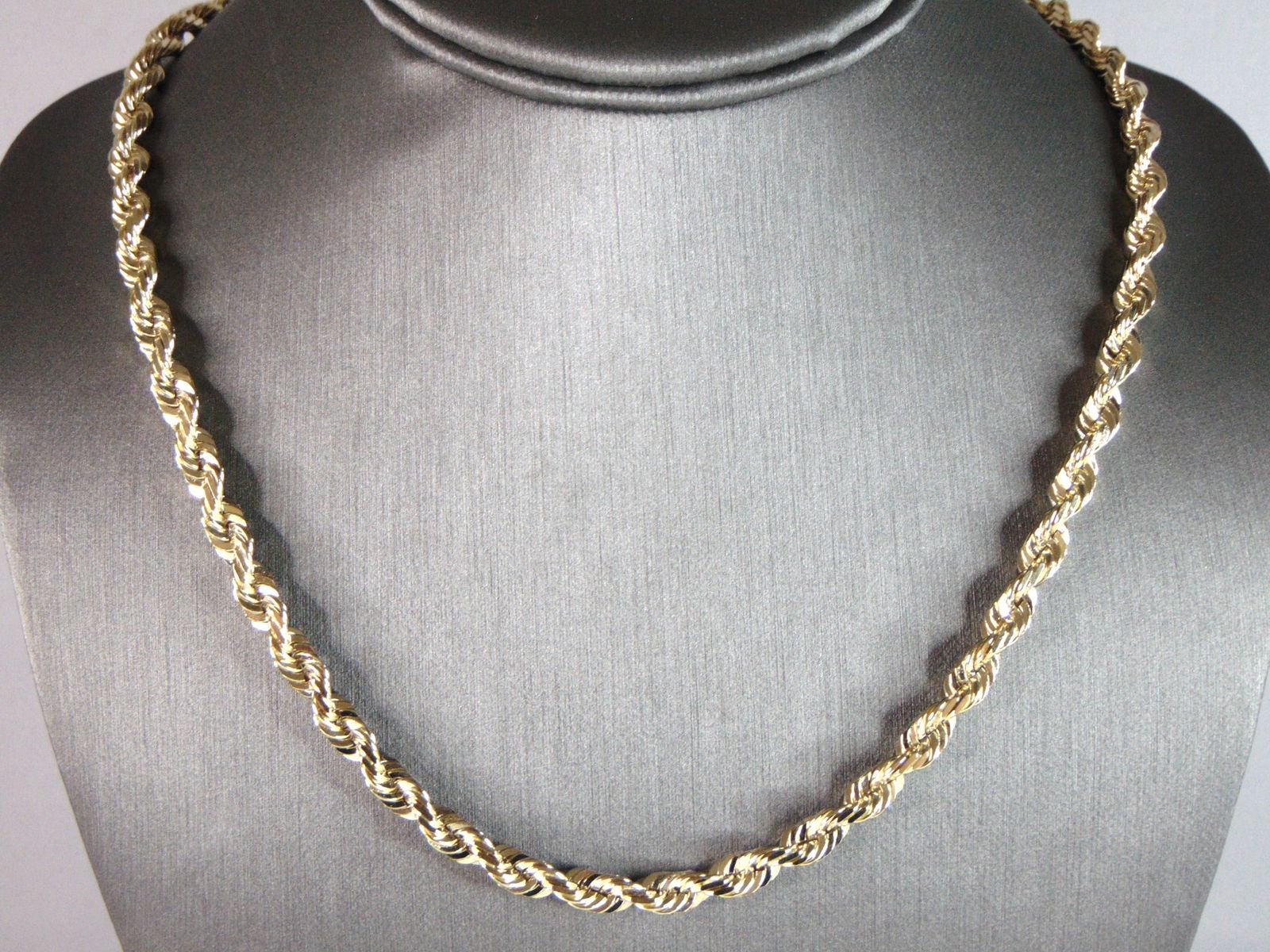 Mens Vintage Estate 14K Yellow Gold Rope Chain Necklace (1 of 3)