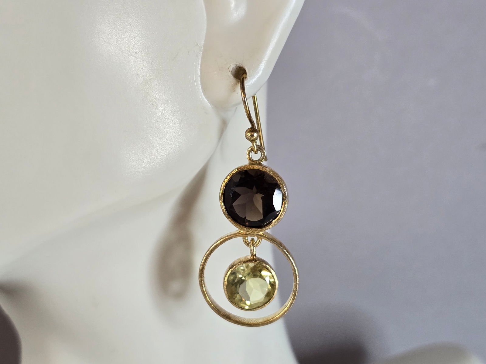 Womens Vintage Estate Sterling Silver Multi Stone Dangle Earrings (1 of 4)