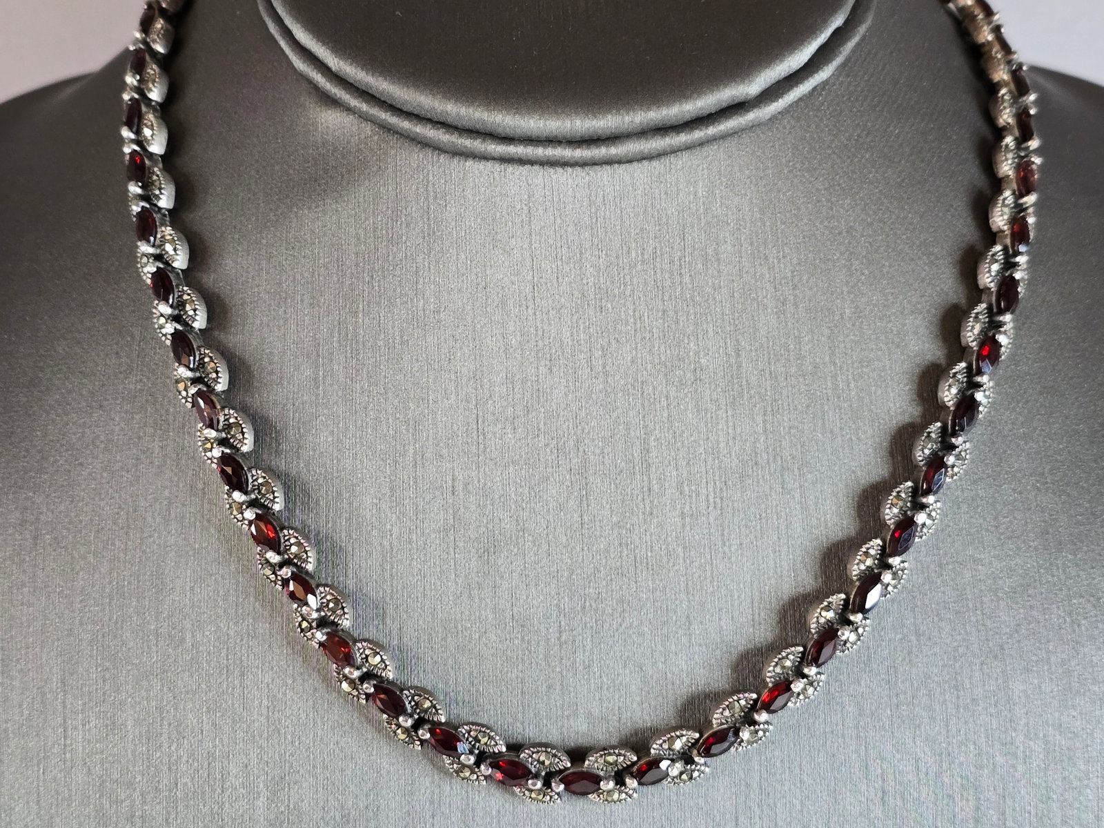 Womens Vintage Estate Sterling Silver Modernist Necklace (1 of 4)