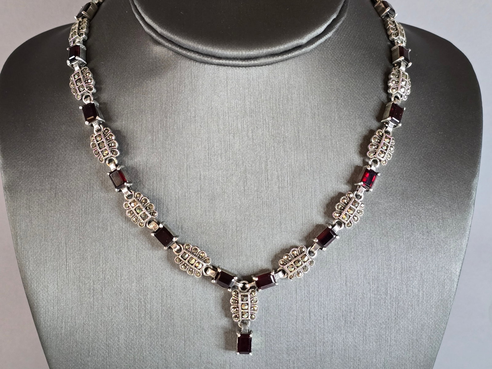 Womens Vintage Estate Sterling Silver Modernist Necklace (1 of 4)