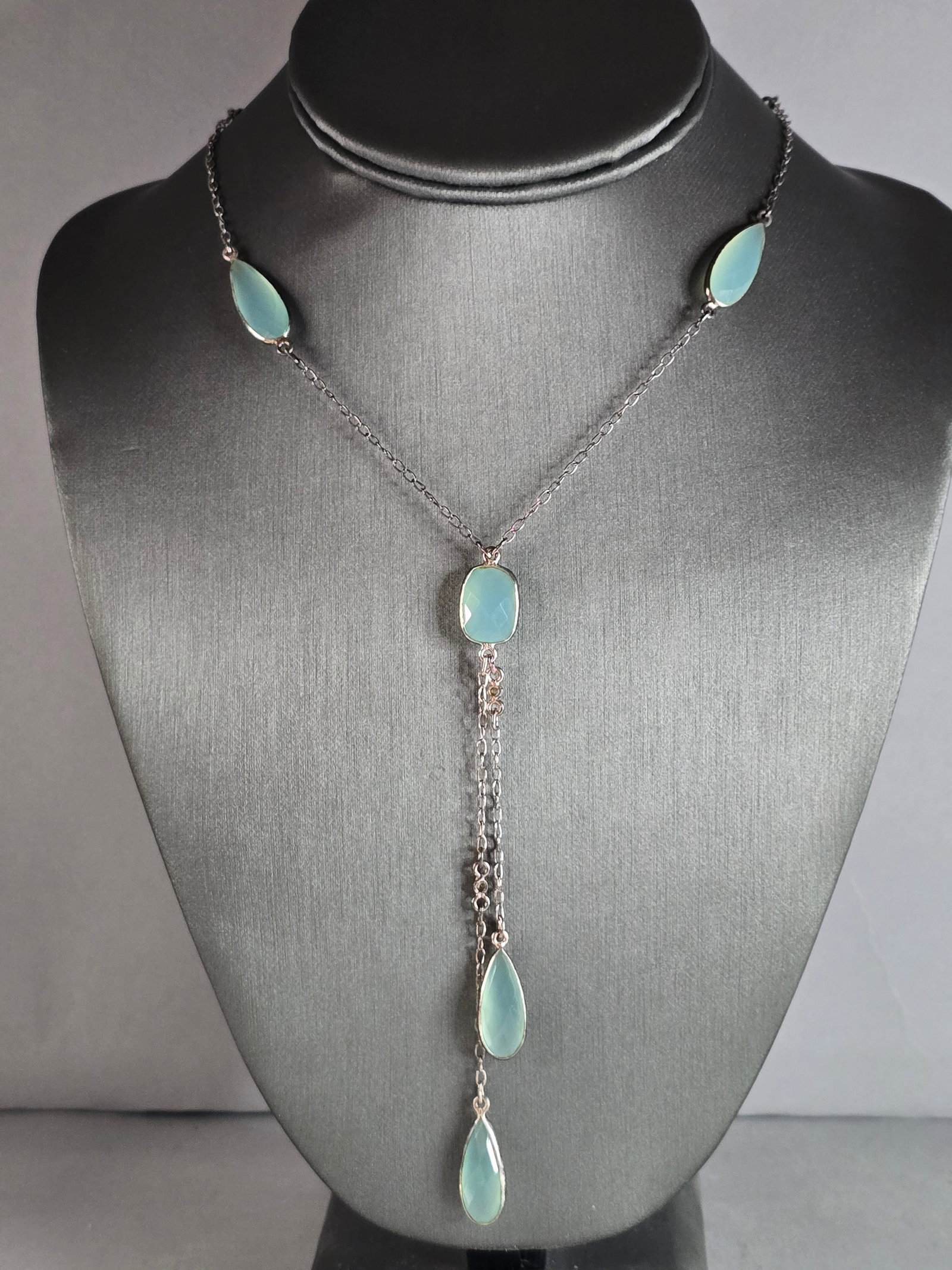 Womens Vintage Estate Sterling Silver Modernist Pendant Necklace (1 of 5)