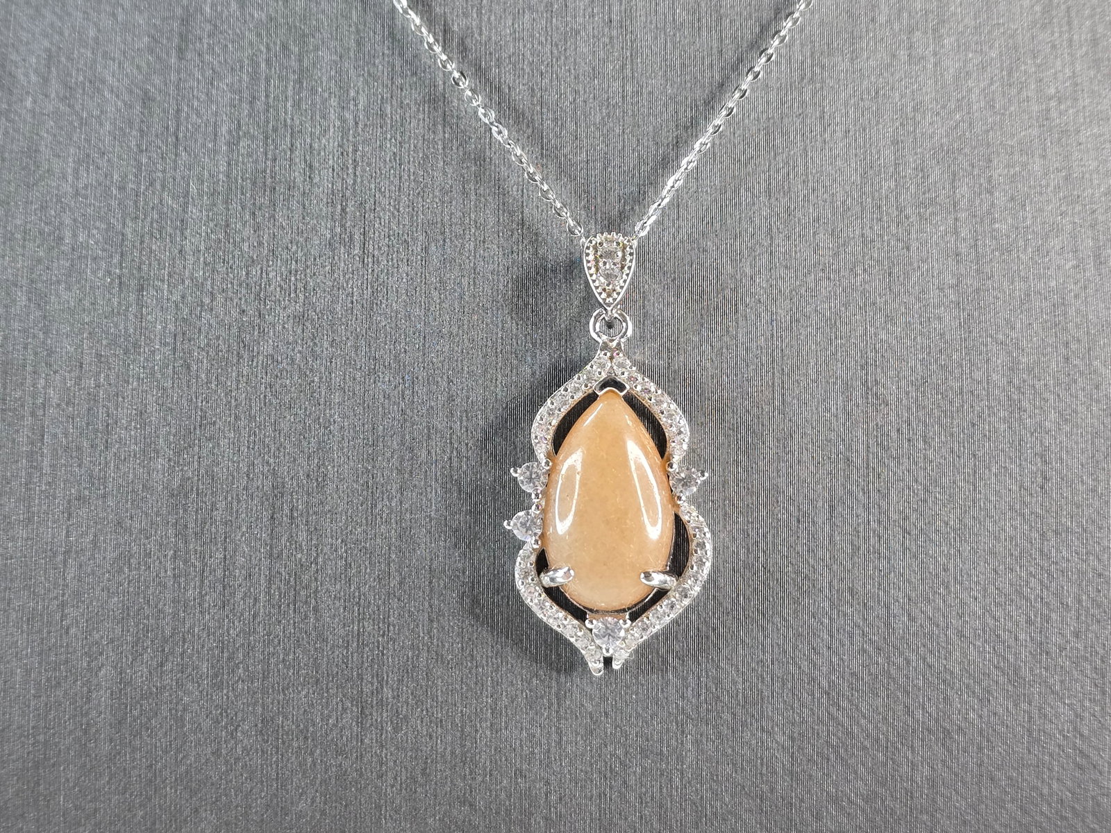 Womens Sterling Silver Modernist Pendant Necklace (1 of 4)