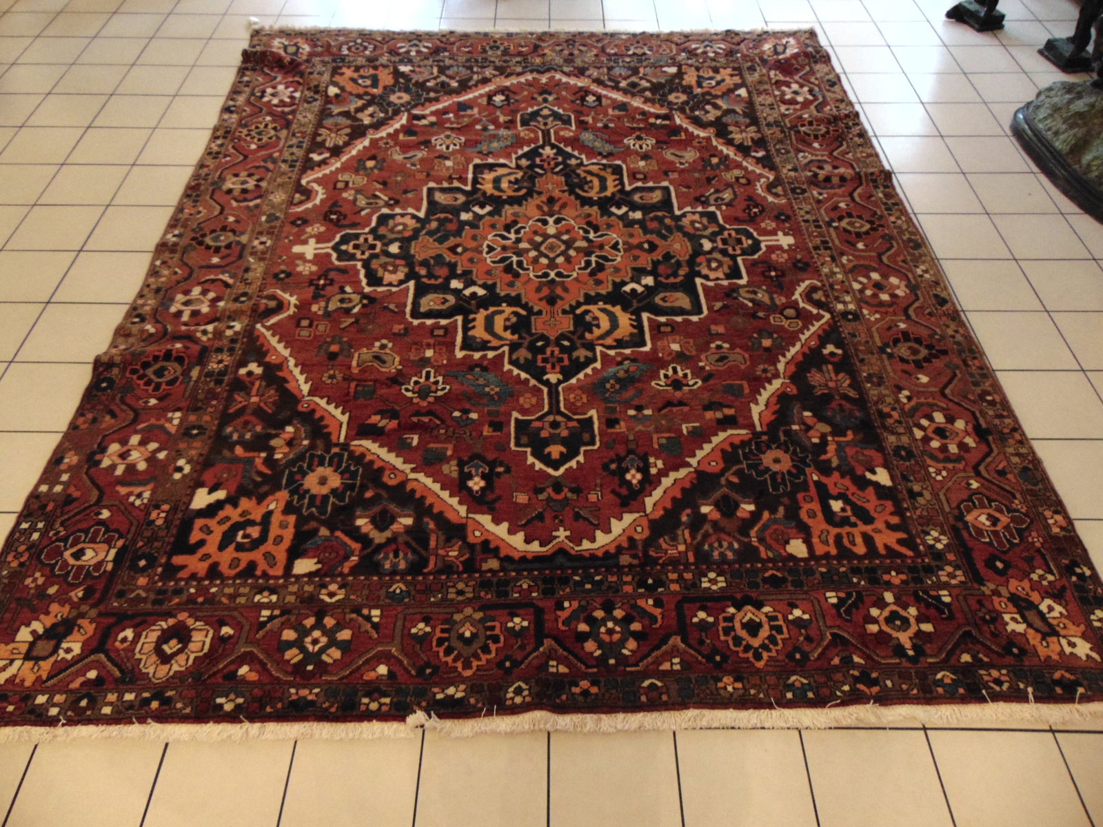 Vintage Estate Semi-Antique Handmade Middle Eastern Heriz Rug (1 of 7)