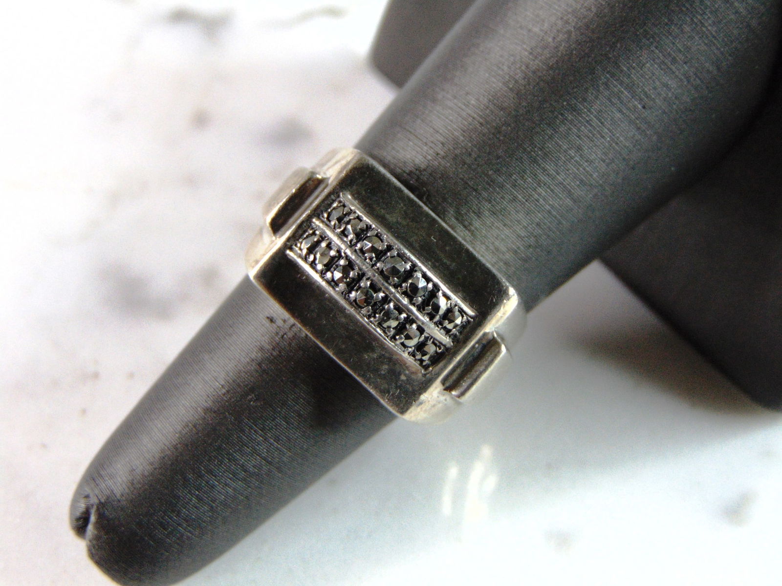 Womens Vintage Estate Sterling Silver Modernist Ring (1 of 5)