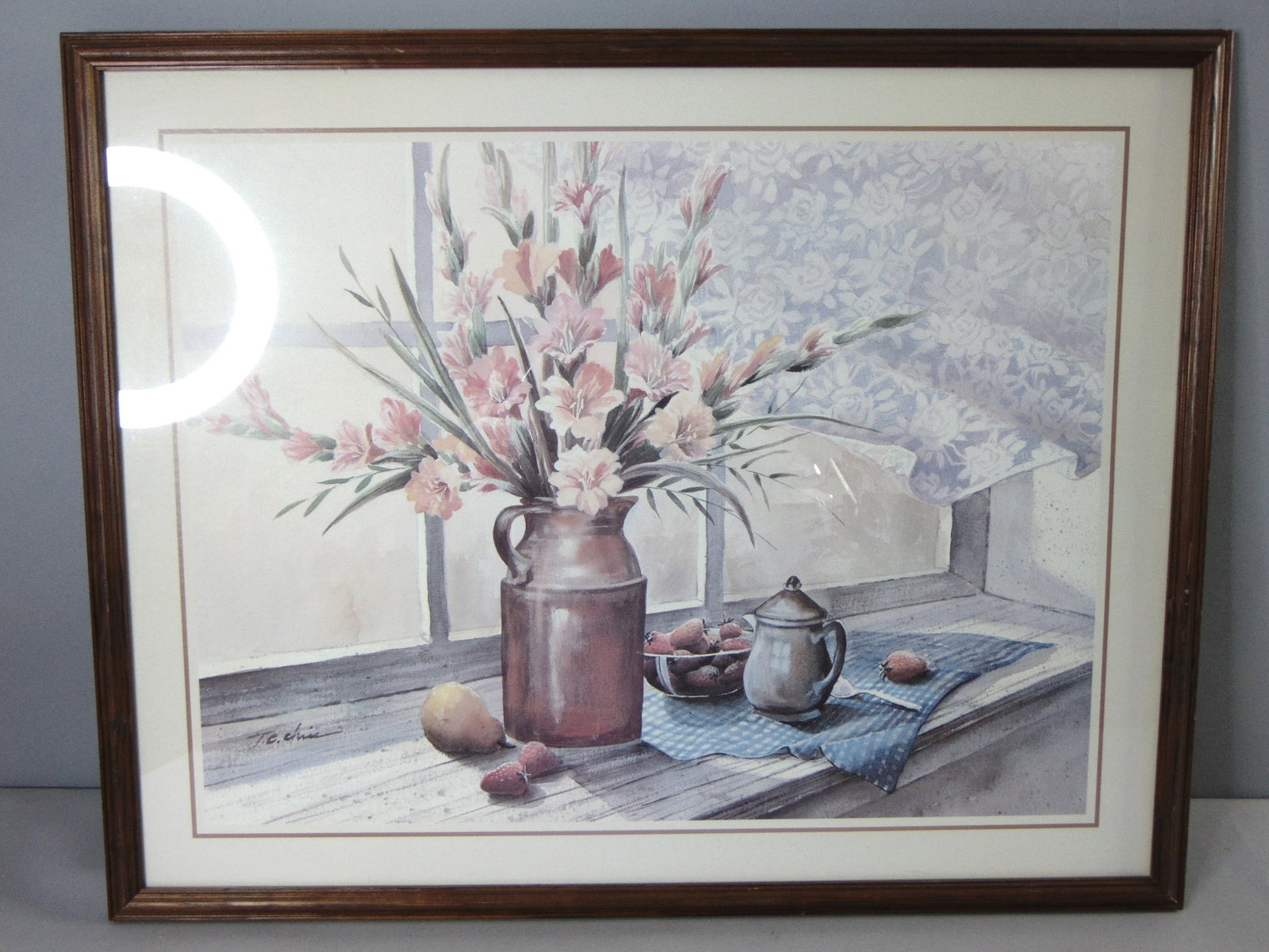 Vintage Artist Signed T.C. Chiu Floral Framed Art Print: FOR SALE IS THIS VINTAGE ARTIST SIGNED T.C. CHIU FLORAL FRAMED ART PRINT. THE FRAME MEASURES 29 1/2" BY 23 1/2". FRAME HAS SOME MINOR BLEMISHES AS SEEN IN THE PICTURES, WOULD BE BUYING AS IS. ANY QUES