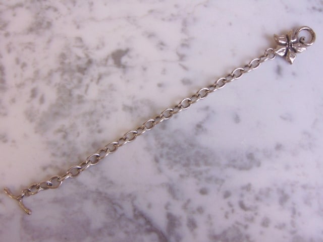 Womens Vintage Estate Sterling Silver Flower Bracelet (1 of 3)