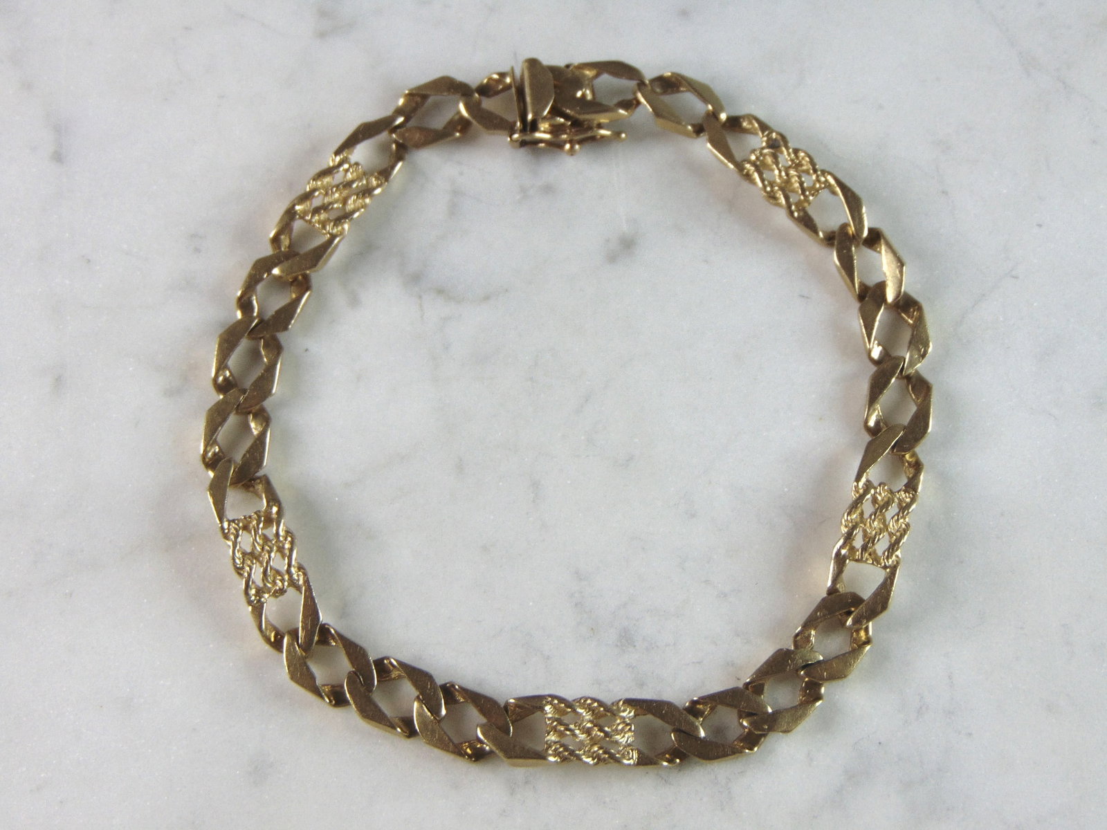 Mens Vintage Estate 14K Yellow Gold Chain Bracelet (1 of 5)