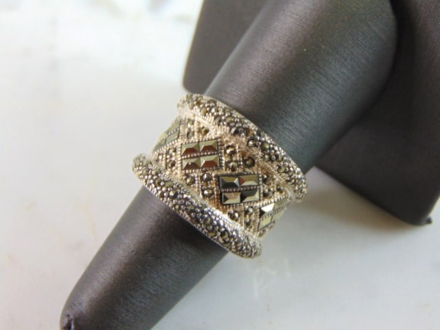 Womens Vintage Estate Sterling Silver Modernist Ring (1 of 5)