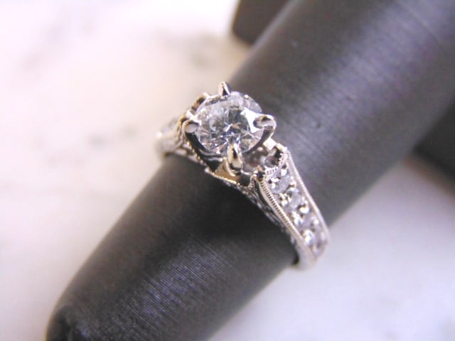 Women's Vintage 14K White Gold 1.21cts Diamond Ring (1 of 4)
