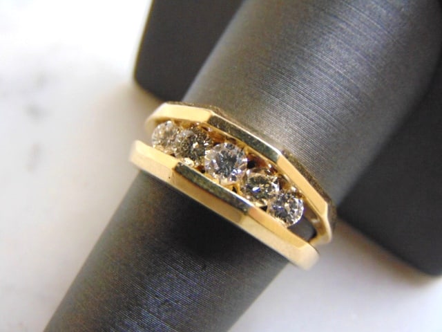 Mens Vintage Estate 14K Yellow Gold Diamond Ring (1 of 4)