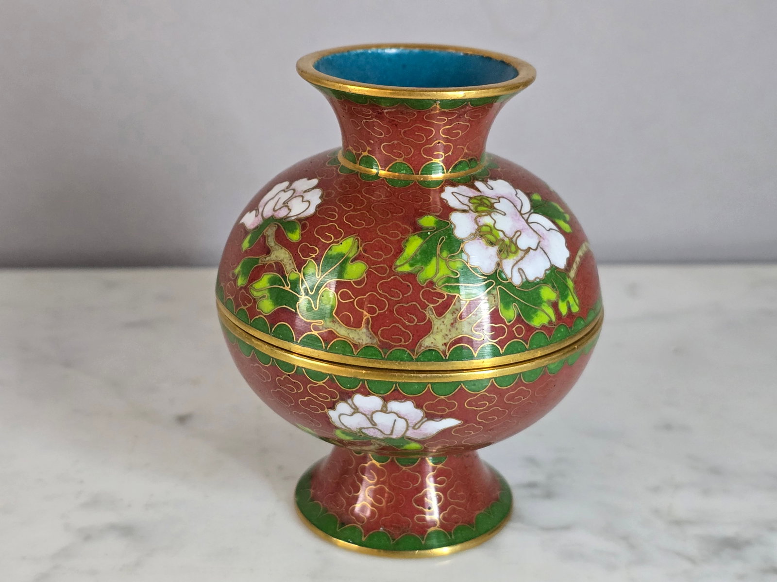 VINTAGE CLOISONNE MINI RICE WARMER (1 of 4)