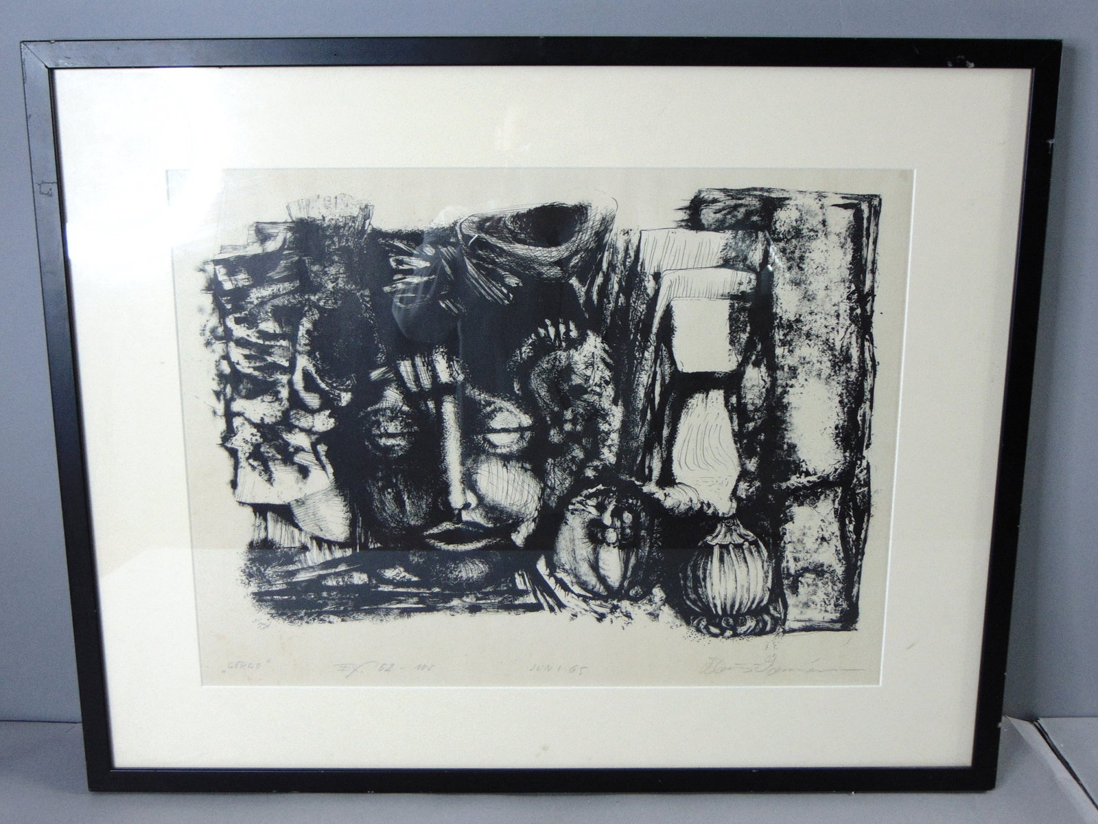 Vintage Limited Edition Modernist Abstract Artist Signed Litho "Gorgo" (1 of 11)