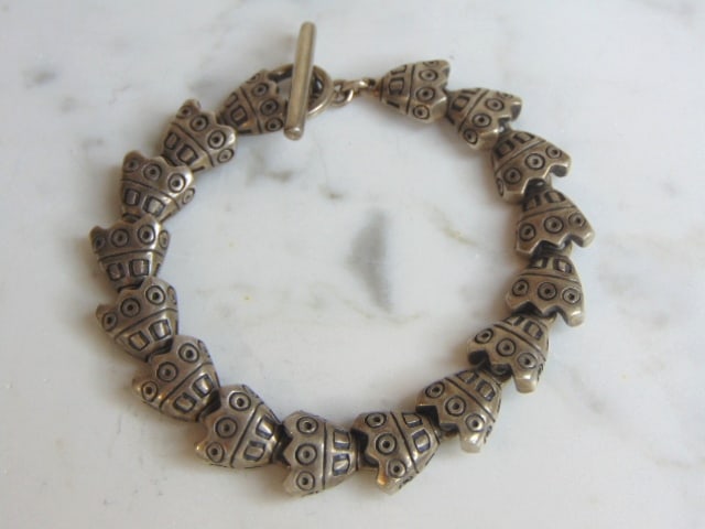 Womens Vintage Sterling Silver Modernist Bracelet (1 of 3)