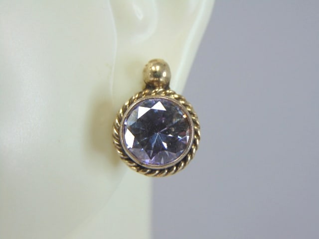 Womens Vintage Estate Sterling Silver CZ Earrings (1 of 3)