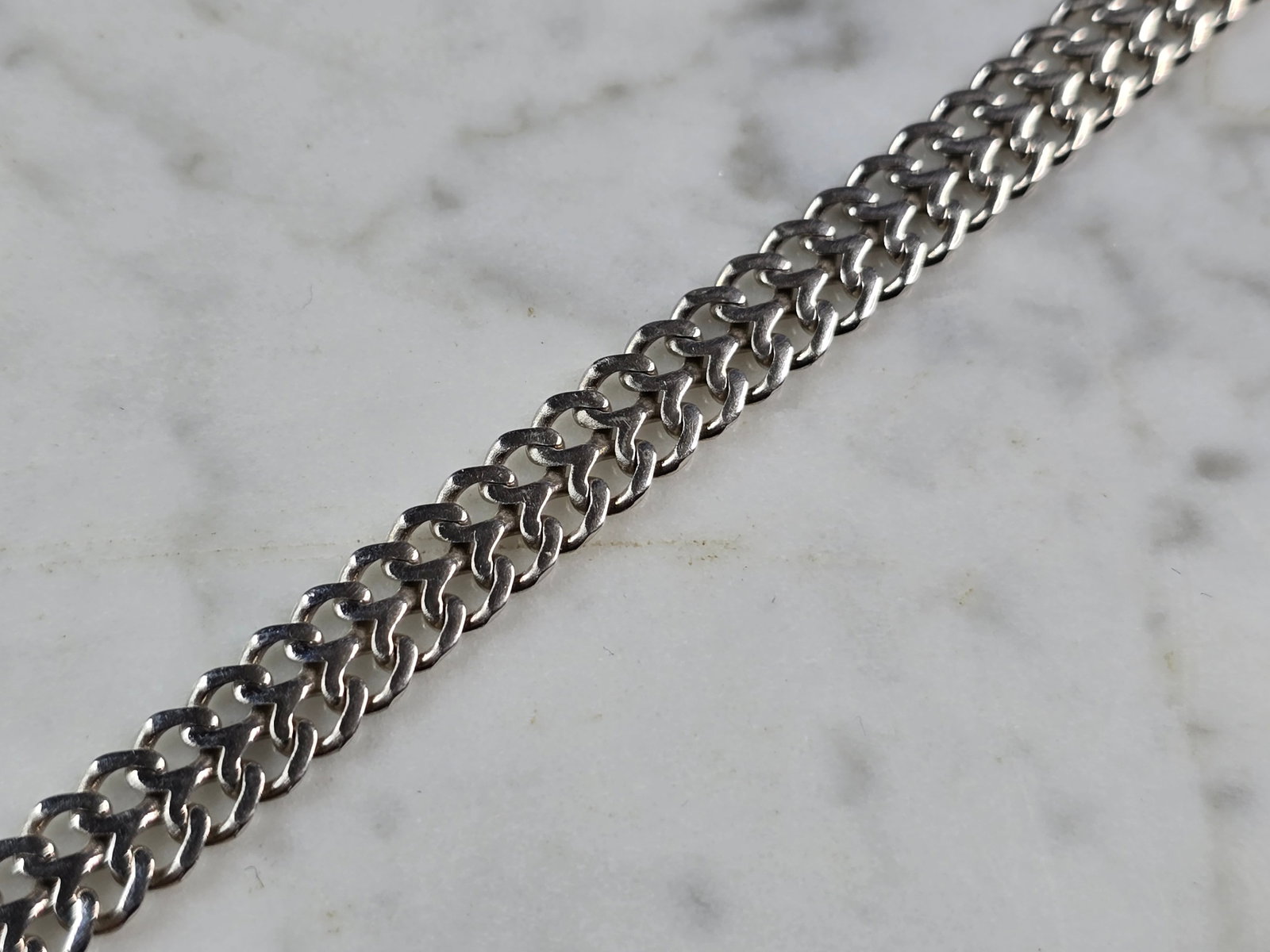 Womens Vintage Estate Sterling Silver Link Bracelet (1 of 3)