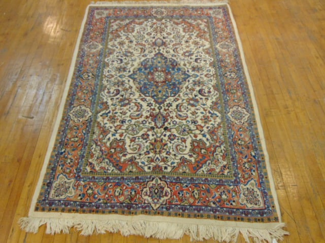 Vintage Estate Semi-Antique Handmade Tabriz Rug: A BEAUTIFUL SEMI ANTIQUE HAND MADE HAND KNOTTED TABRIZ RUG THAT MEASURES 7'3" BY 4'4". RUG IS MADE FROM 100% WOOL. CONDITION IS GOOD. APPRASIED $4500