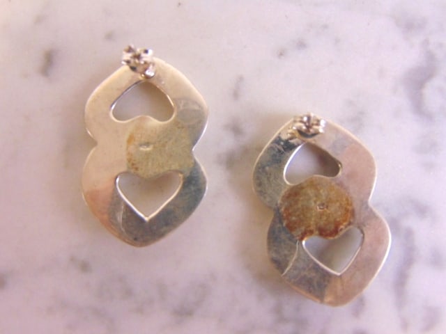 Womens Vintage Estate Sterling Silver Earrings (1 of 4)