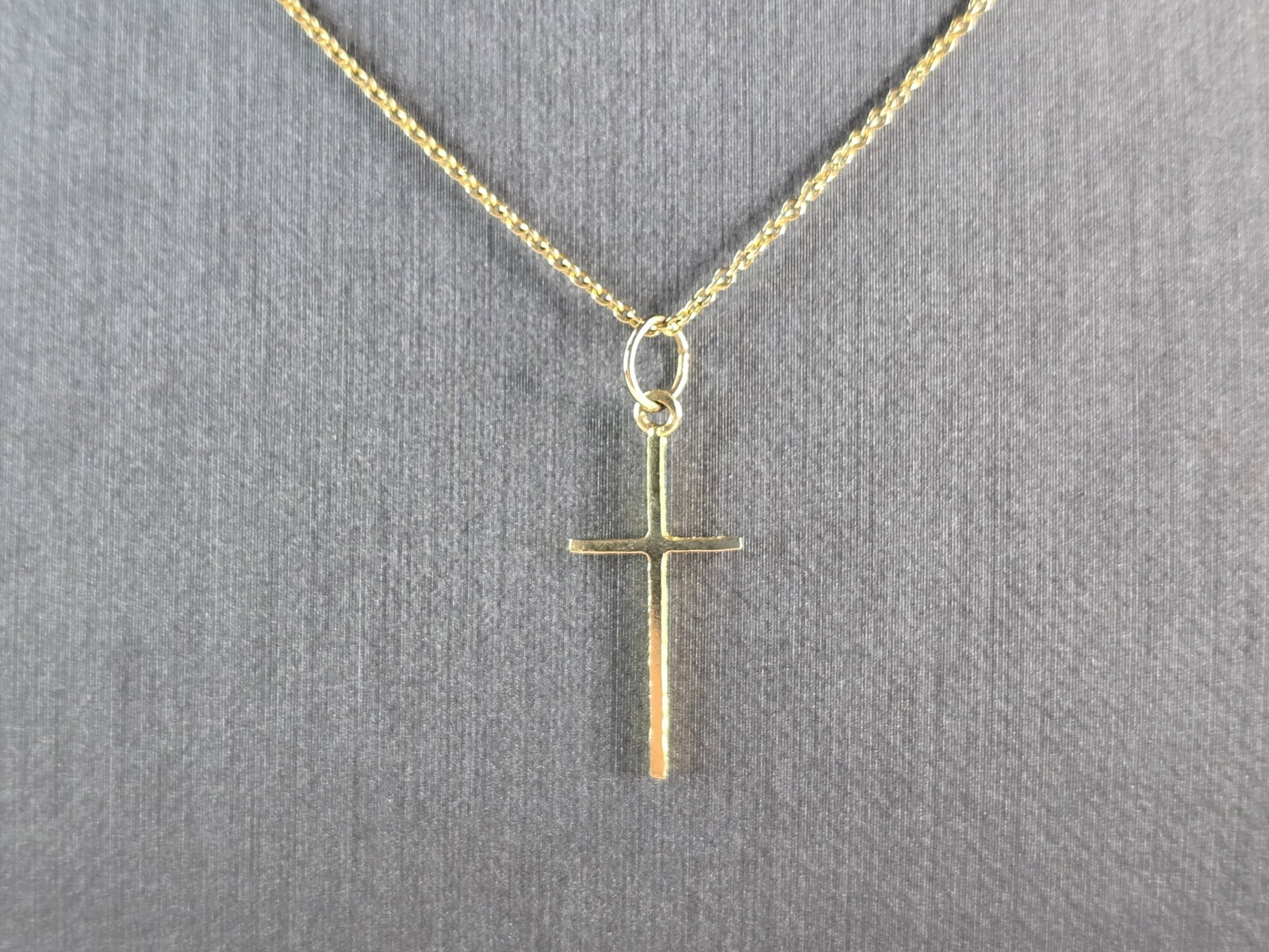 Womens Vintage Estate 14k Gold Religious Cross Pendant Necklace (1 of 4)