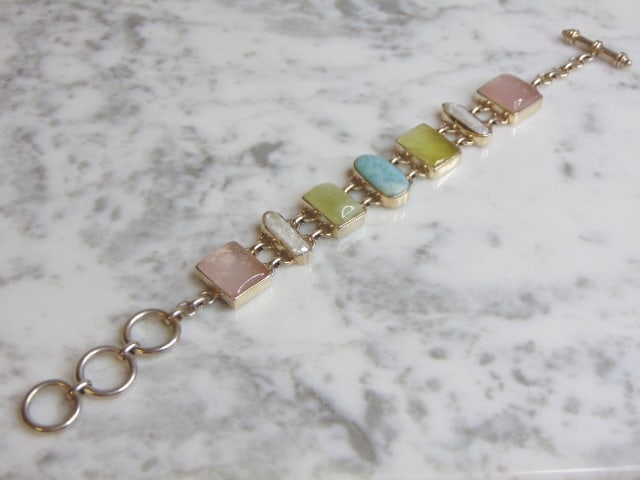 Womens Vintage Sterling Silver Multi Stone Bracelet (1 of 3)